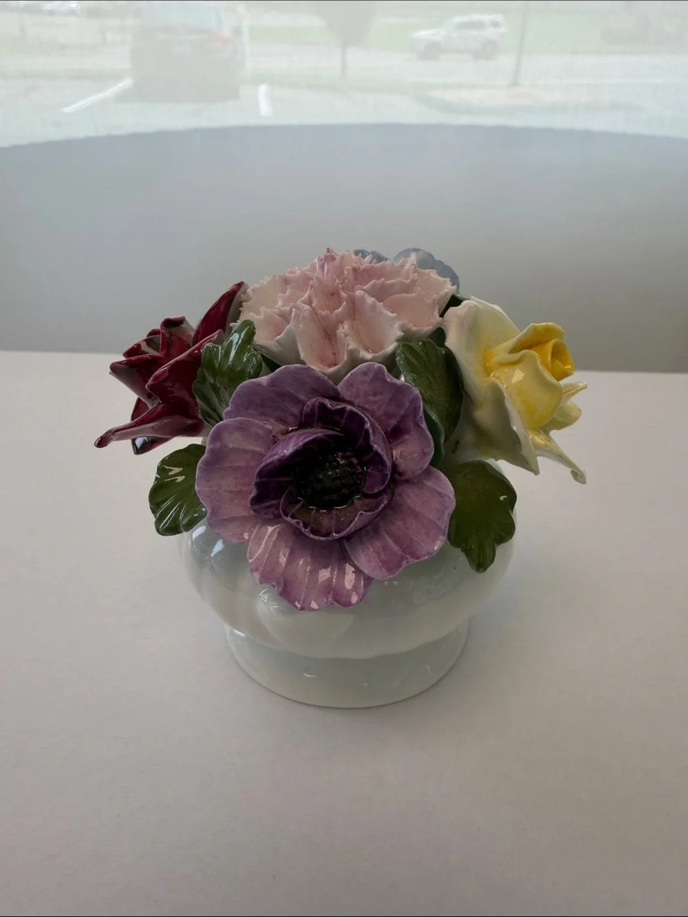 Aynsley Porcelain Floral Arrangement Decorative Accent - Yellow, Purple, Pink